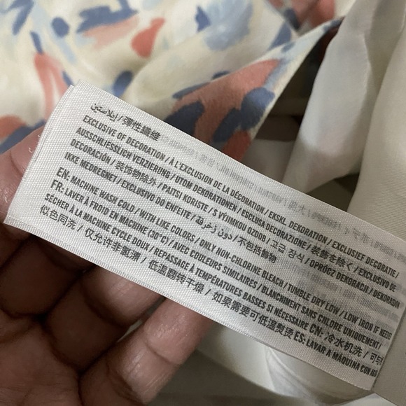 Abercrombie & Fitch Paint Print Midi Skirt Large Wide Slit Dainty Summer Spring - Picture 5 of 9